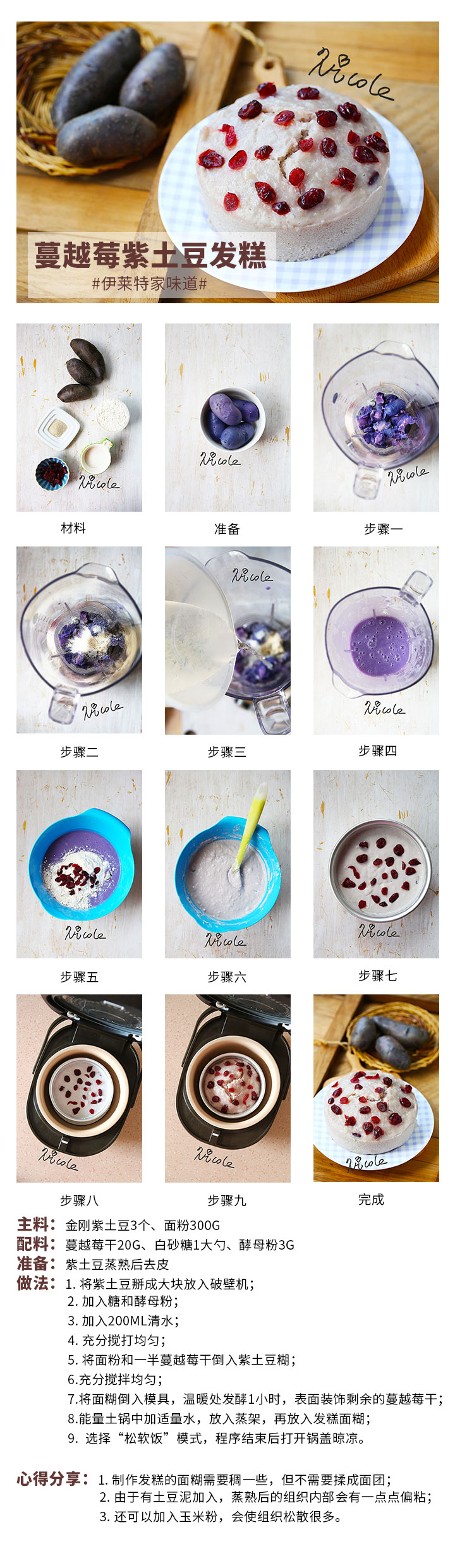 蔓越莓紫土豆發糕